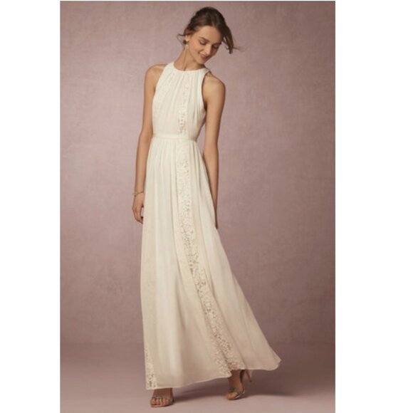 Bailey 44 Gypsy Chandler Bride/Bridesmaid Lace Trim Maxi Dress -M - White - NWT - Picture 1 of 13